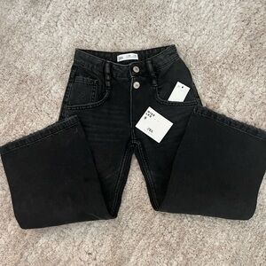 NWT Zara Wide Leg Black Jeans